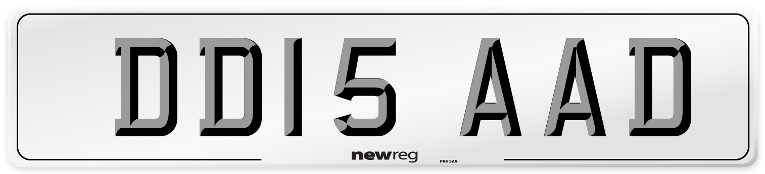 DD15 AAD Number Plate from New Reg